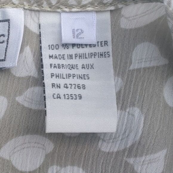LaChine Classic‎ by Galinda Wang Blouse Button Up Sleeveless Grey White - Picture 10 of 11